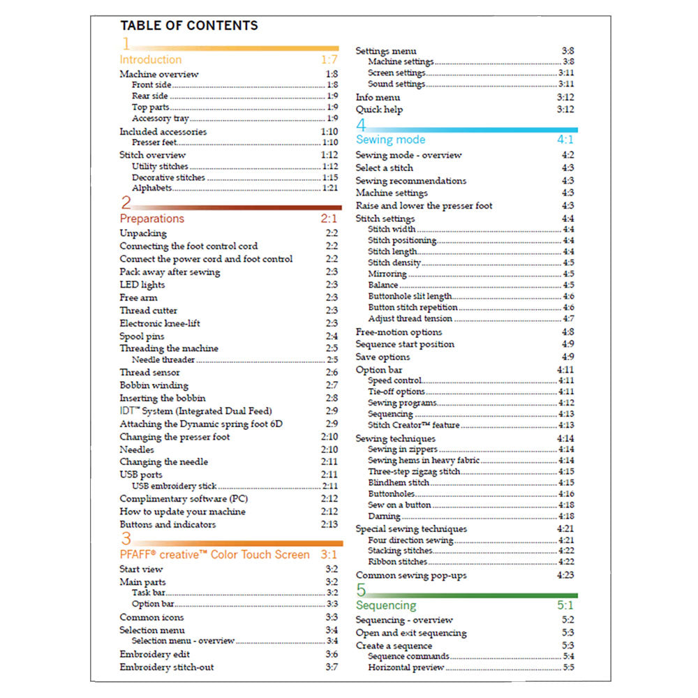 Pfaff Creative 4.5 Instruction Manual image # 123204