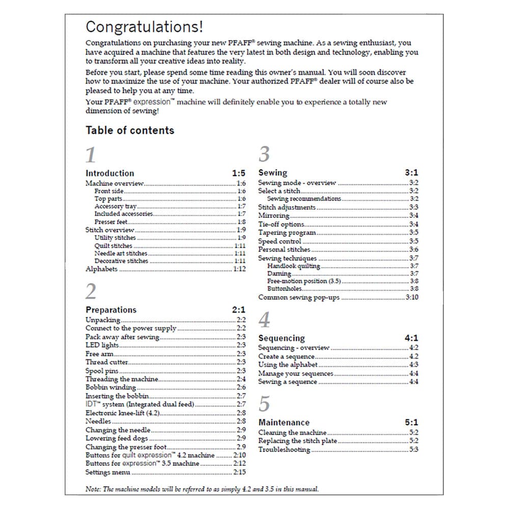 Pfaff Expression 3.5 Instruction Manual image # 123259