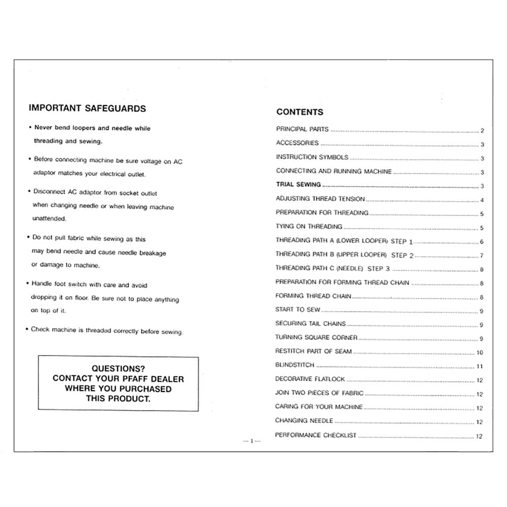 Pfaff Hobby Serger Instruction Manual image # 123286