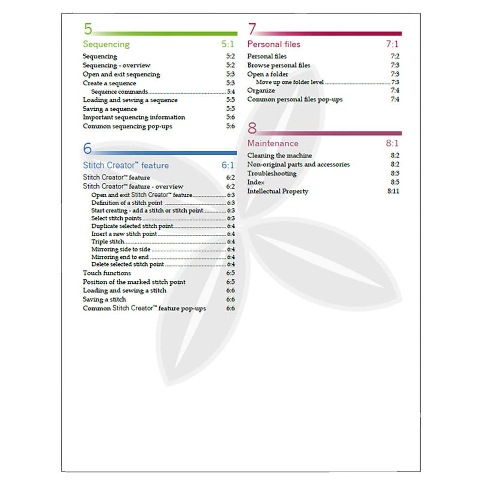 Pfaff Performance 5.2 Instruction Manual image # 123323
