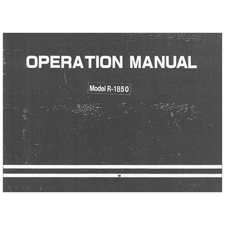 Riccar 1800 Instruction Manual image # 122490