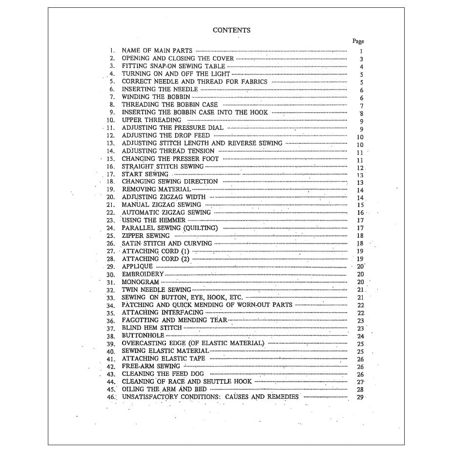 Riccar 555 Instruction Manual image # 120513