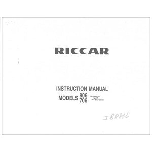 Riccar 706 Instruction Manual image # 121046
