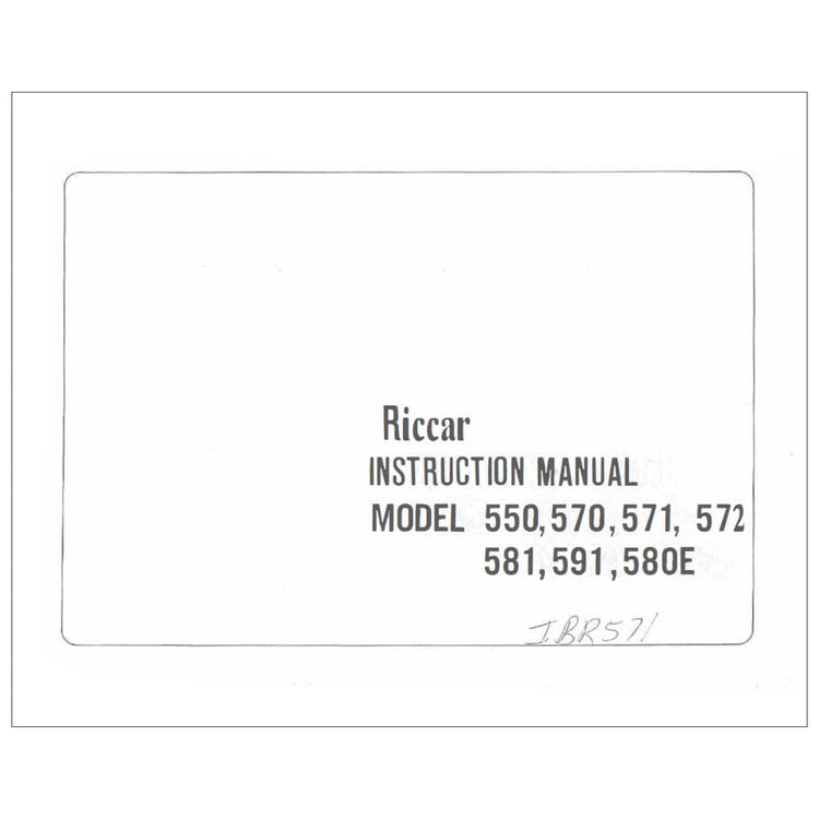 Riccar RE572 Instruction Manual image # 122543