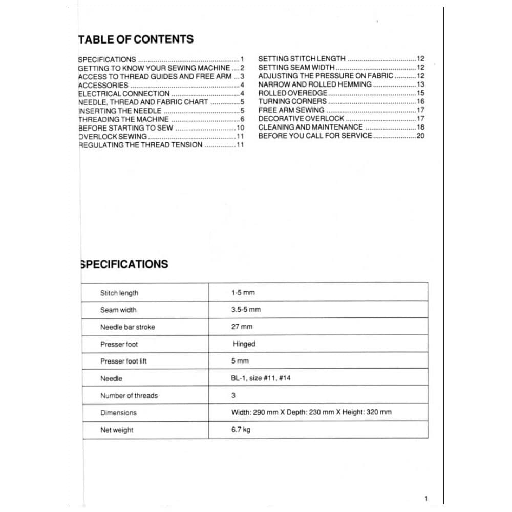 Riccar RL603 Instruction Manual image # 121025
