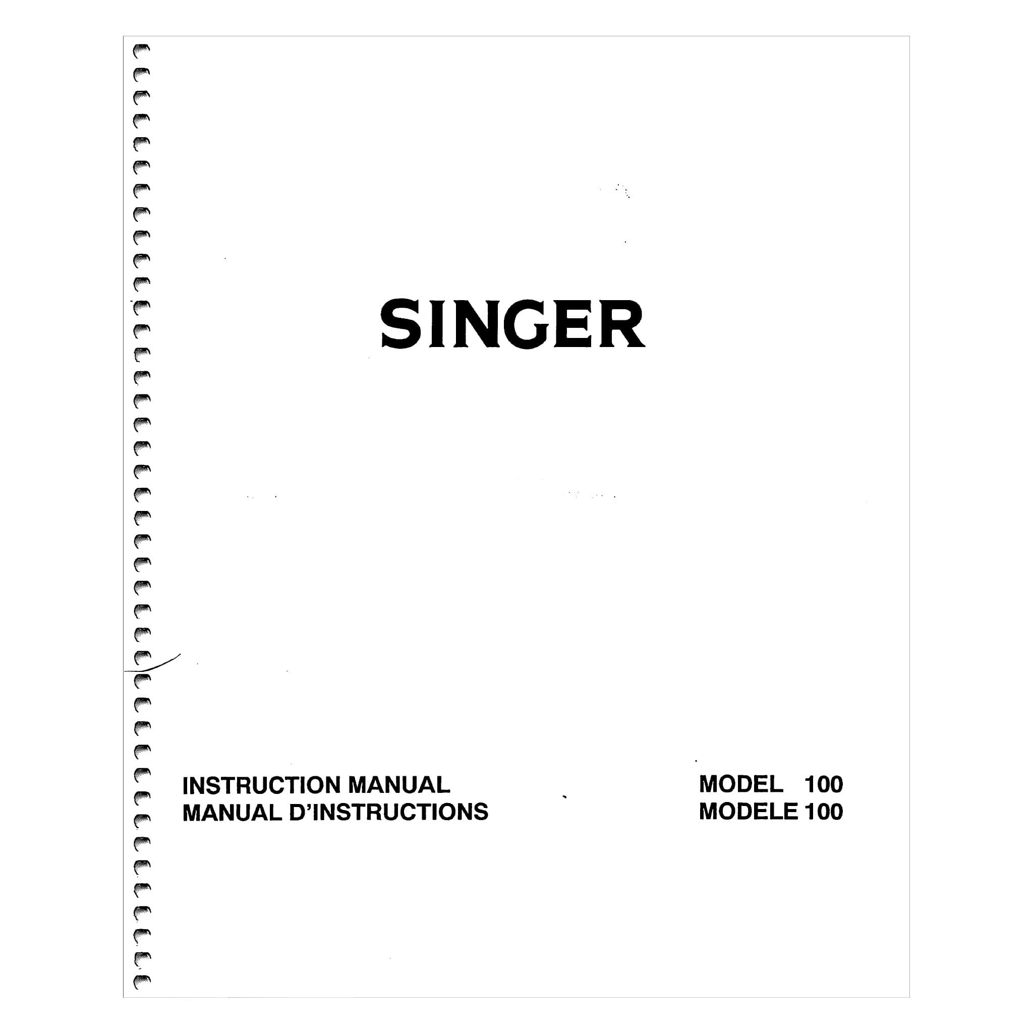 Singer 100 Max Singer 100 Instruction Manual