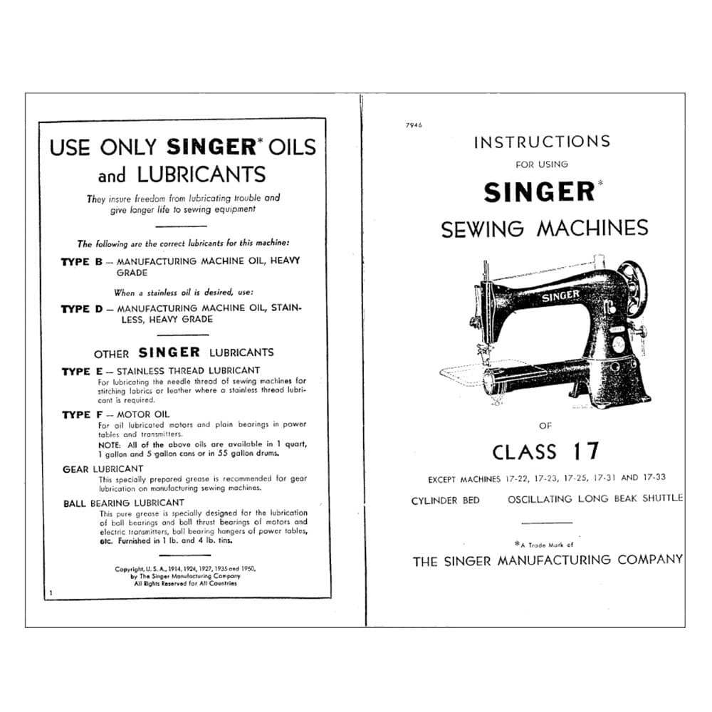 Singer 17-12 Instruction Manual image # 124199