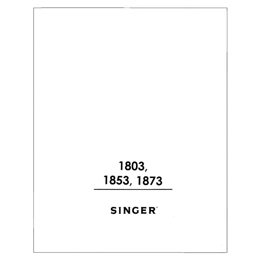 Singer 1803 Instruction Manual image # 123826
