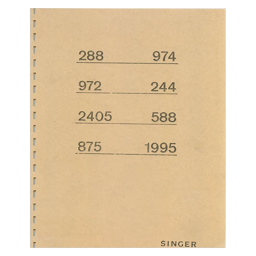 Singer 1995 Instruction Manual image # 124233