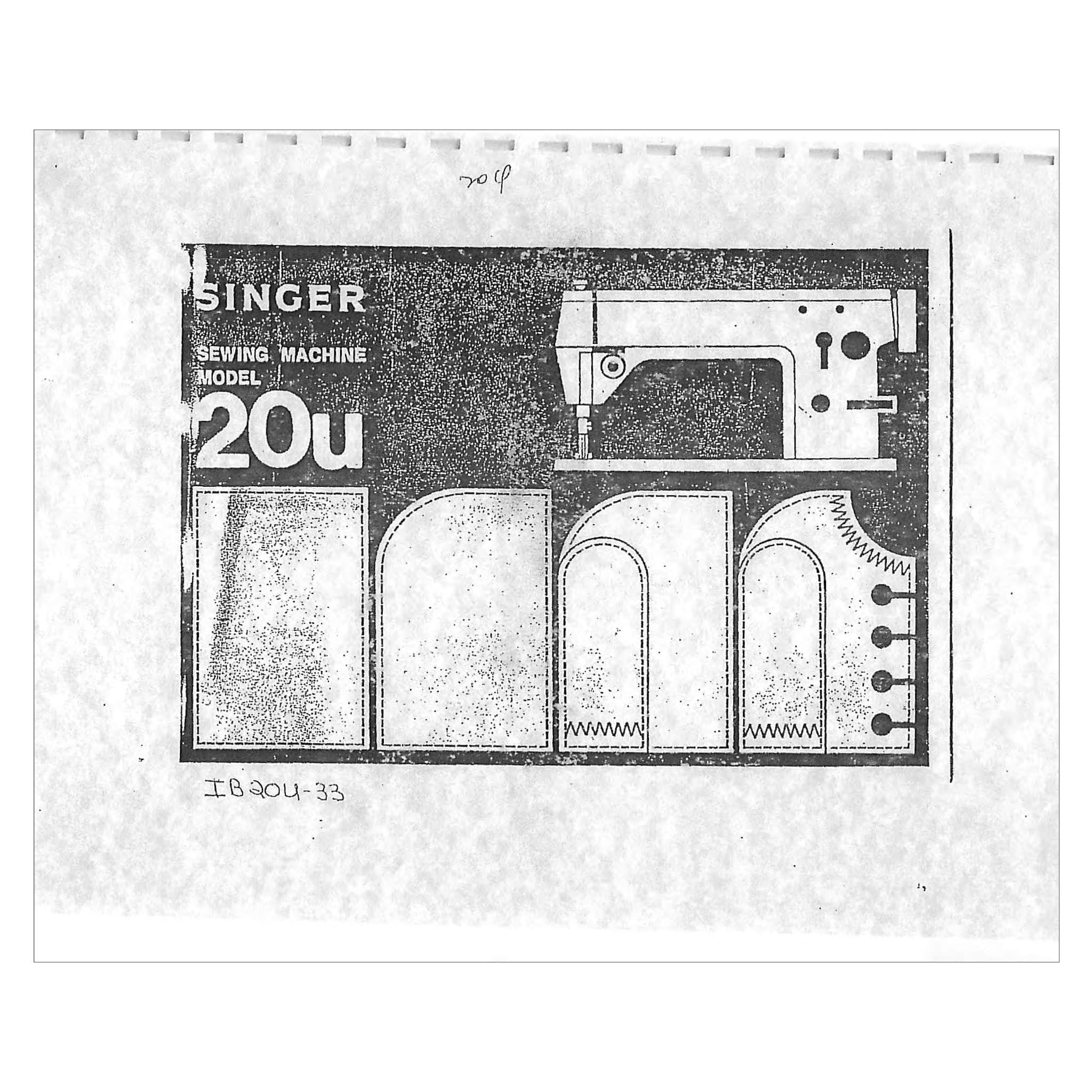 Singer 20U Instruction Manual