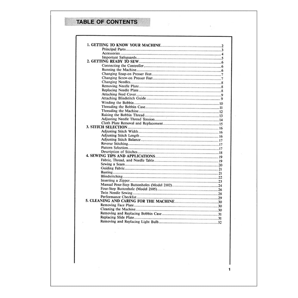 Singer 2105 Instruction Manual image # 124255