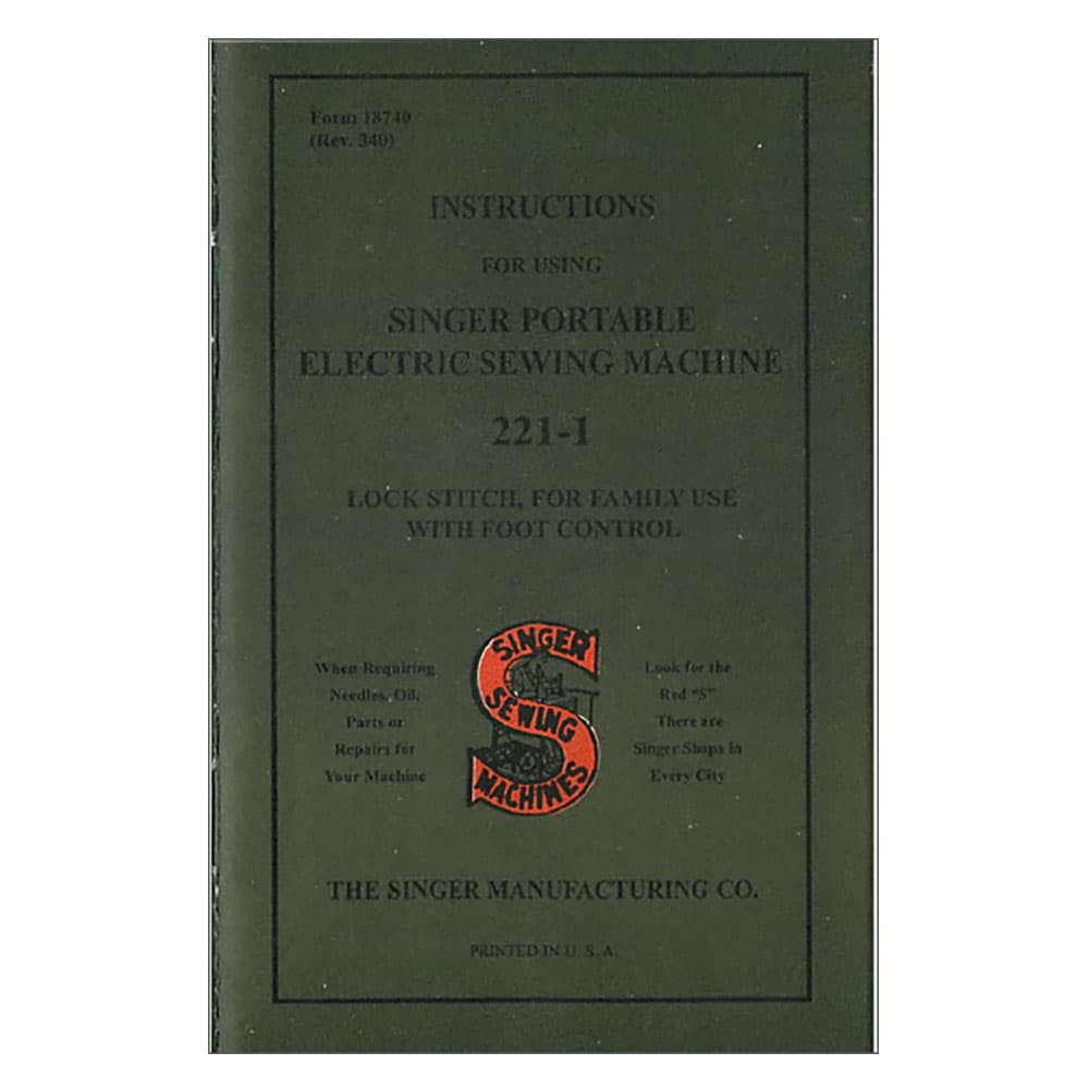 Singer Lock Stitch 221-1 Instruction Manual image # 124266