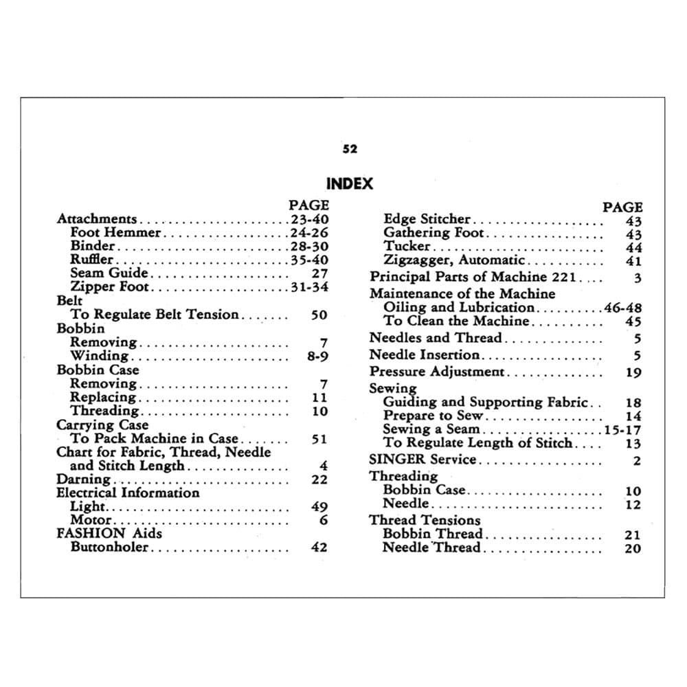 Singer 221K Instruction Manual image # 123930