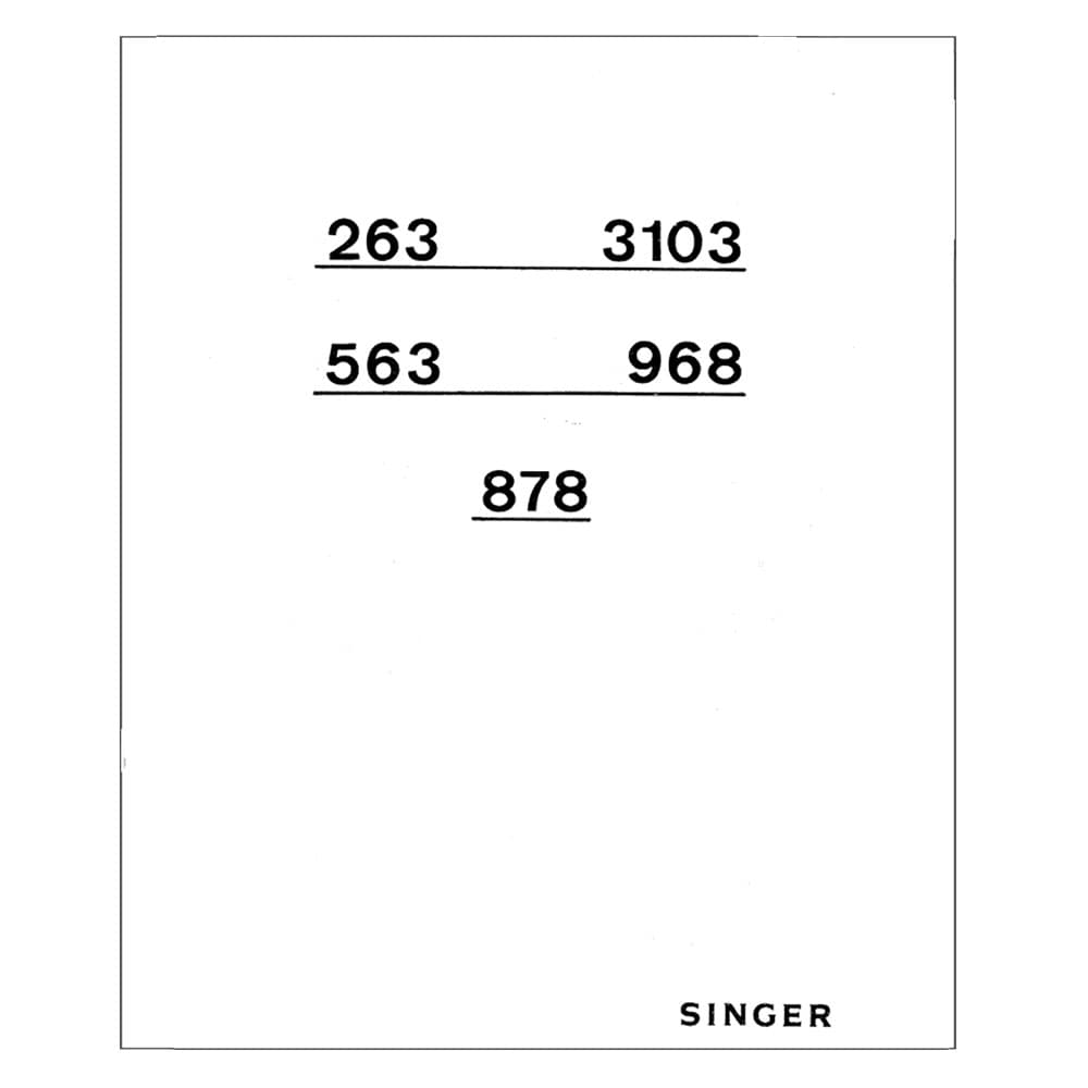 Singer 263 Instruction Manual