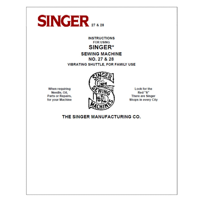 Singer 28 Instruction Manual