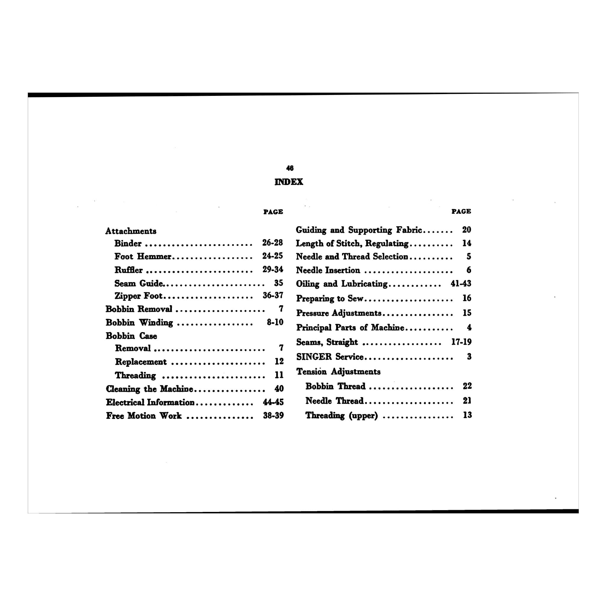 Singer 293B Instruction Manual