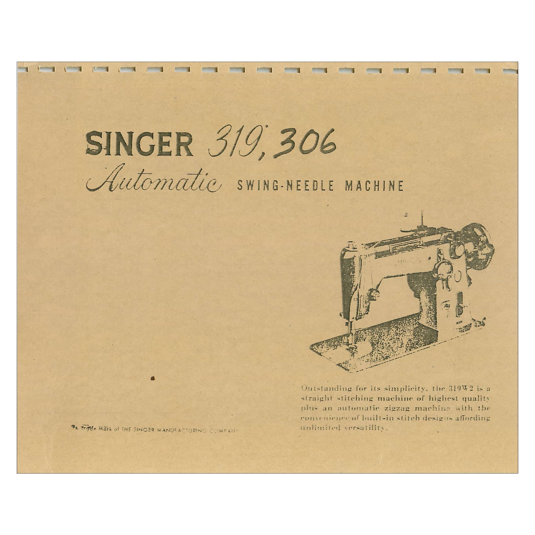 Singer 306 Instruction Manual