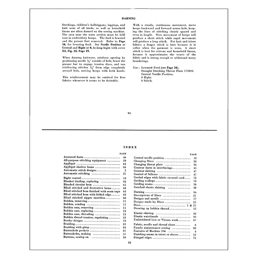 Singer 306K Instruction Manual