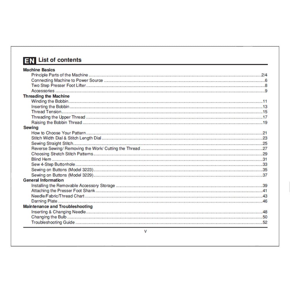 Singer 3229 Simple Instruction Manual image # 124382