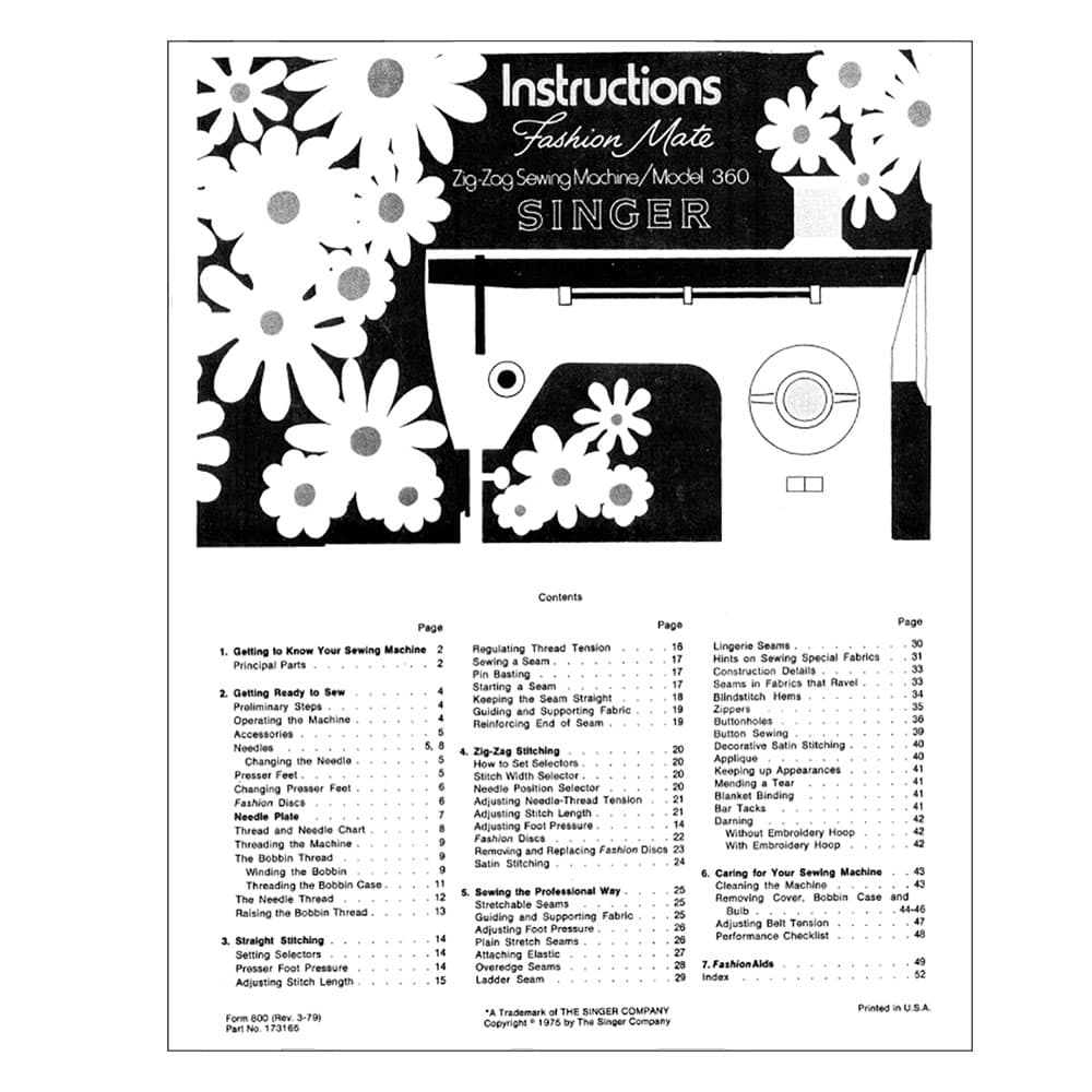 Singer 360 Instruction Manual image # 124408