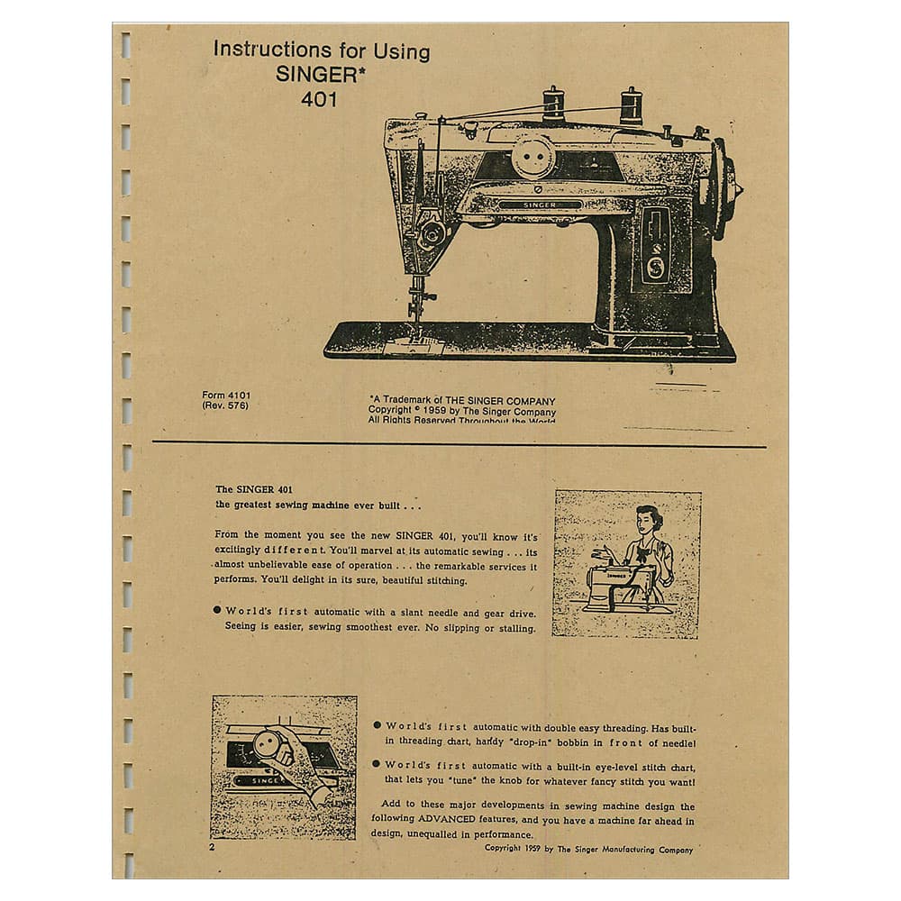 Singer 401 Instruction Manual image # 123765