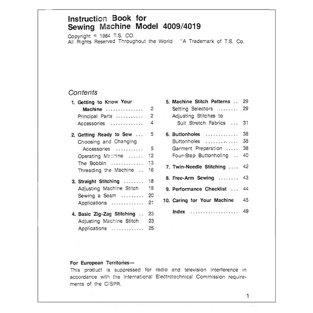 Singer 4019 Instruction Manual image # 123777