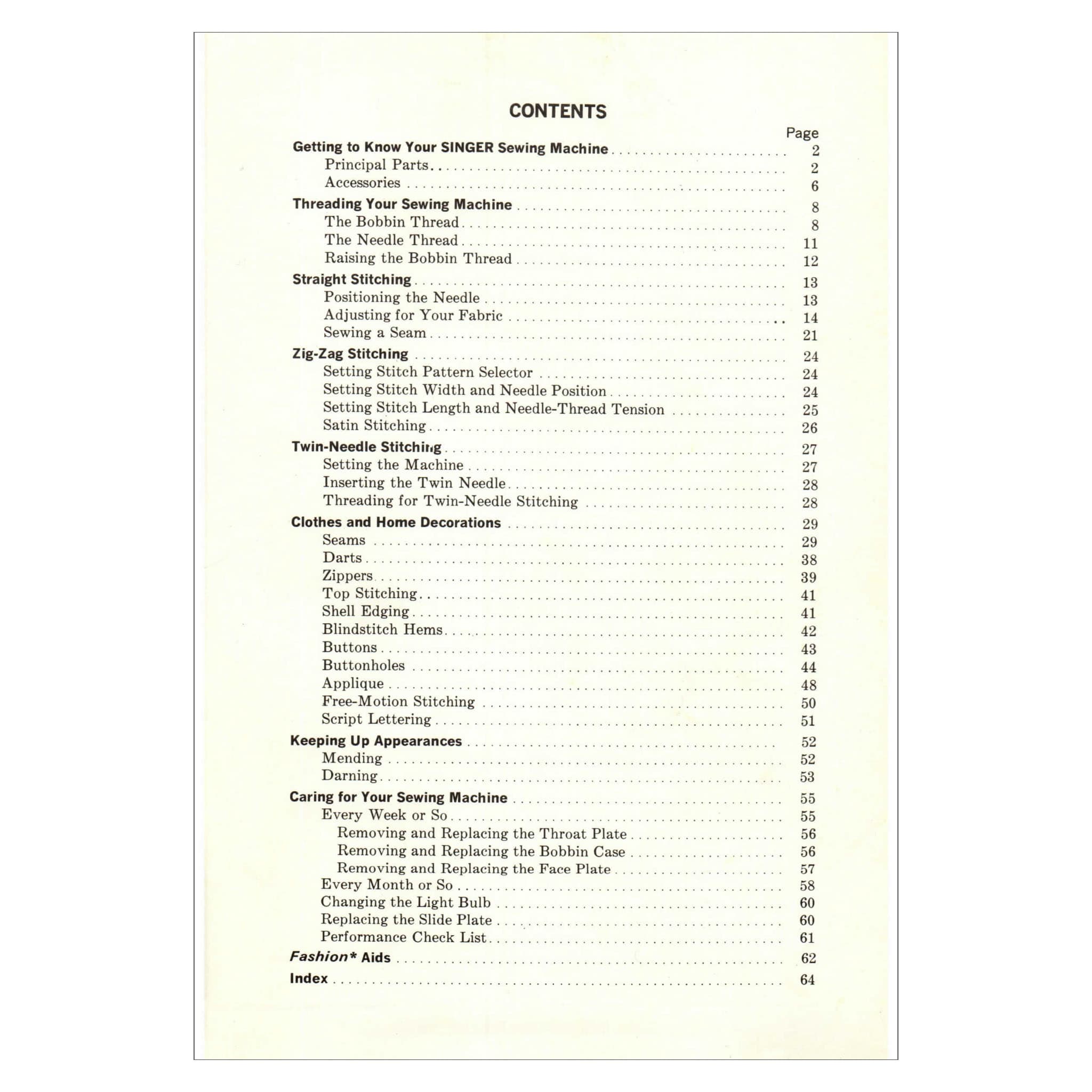 Singer 466 Instruction Manual