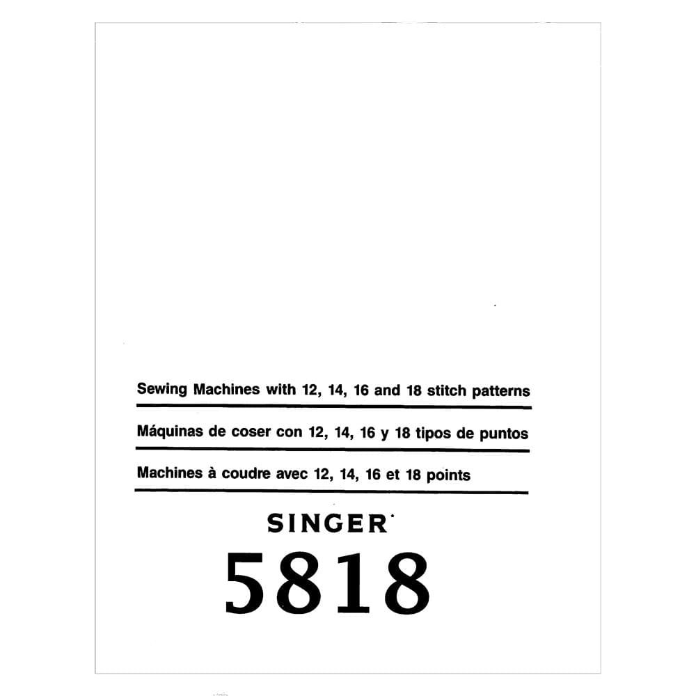 Singer 5818 Instruction Manual image # 123643