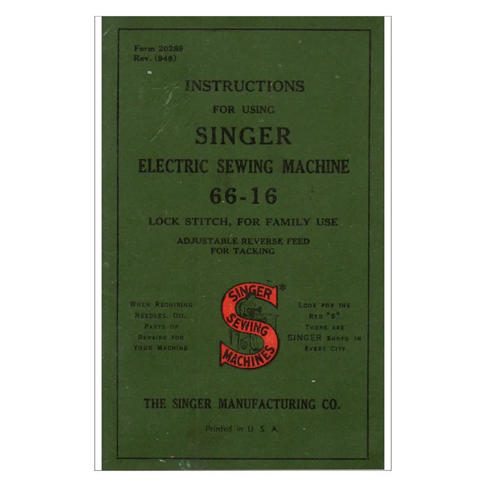 Singer 66-16 Instruction Manual