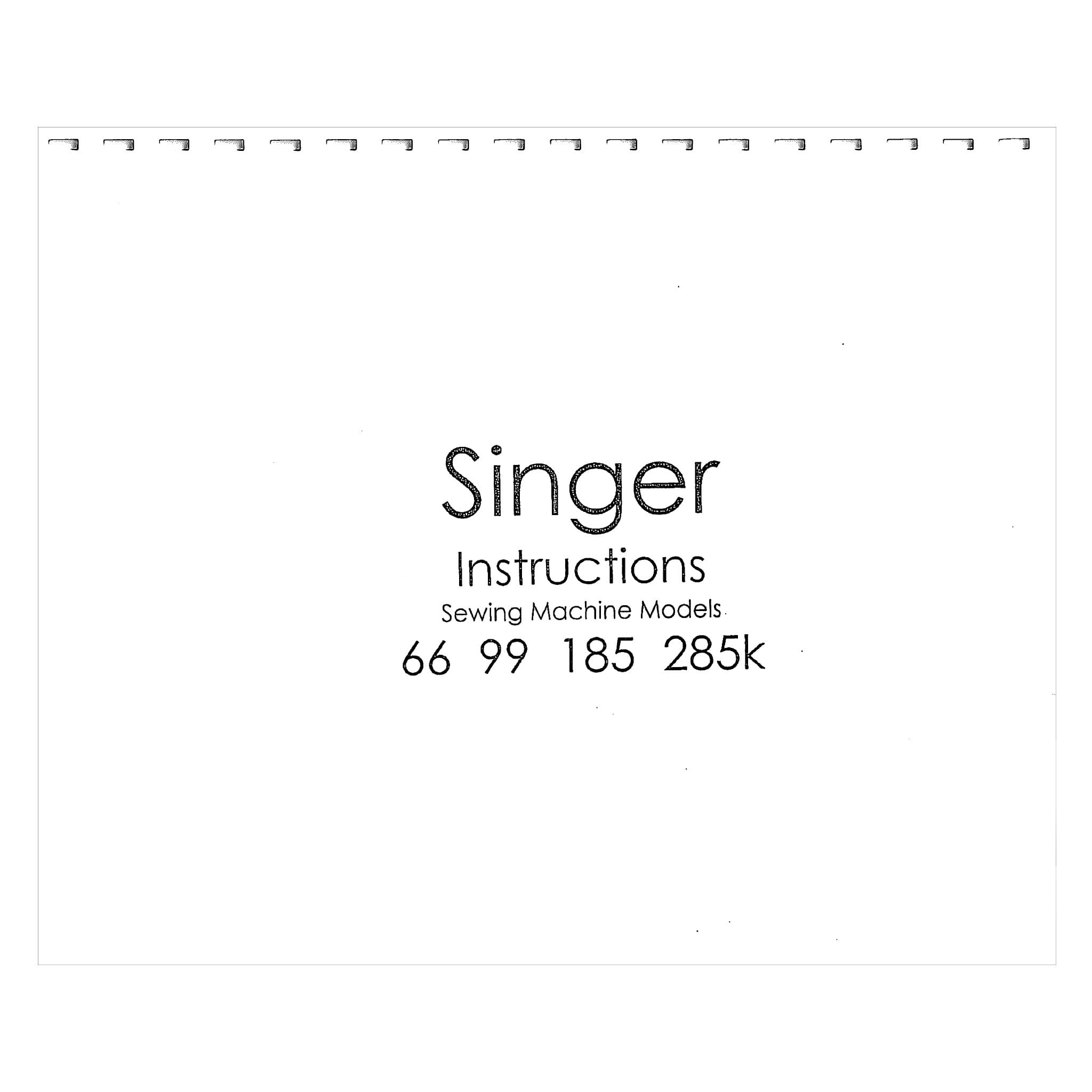 Singer 66 Instruction Manual
