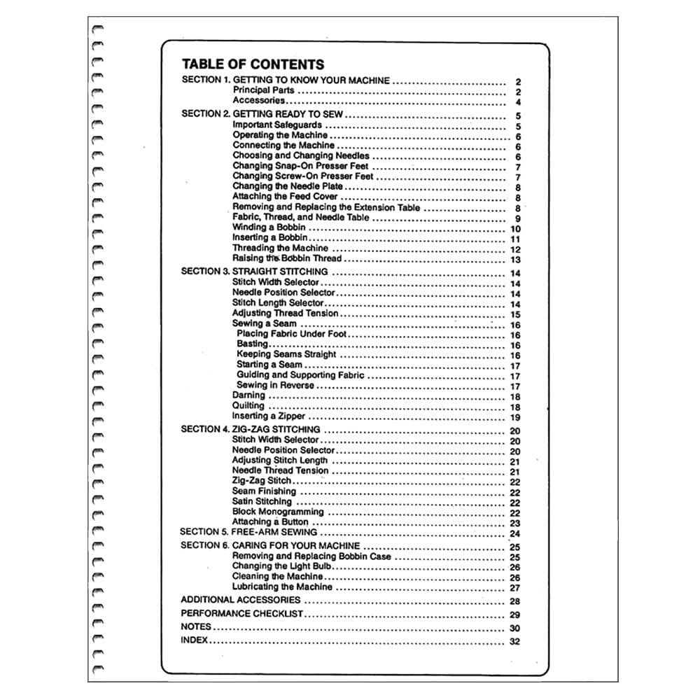 Singer 6602 Sonata Instruction Manual image # 123824