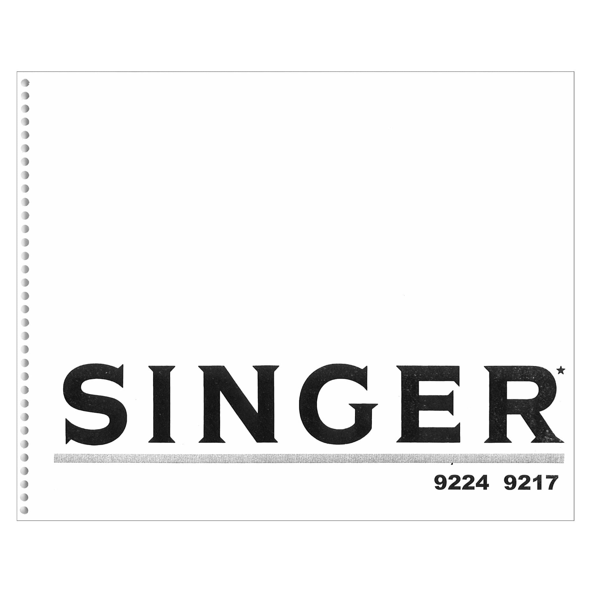 Singer 9217 Instruction Manual