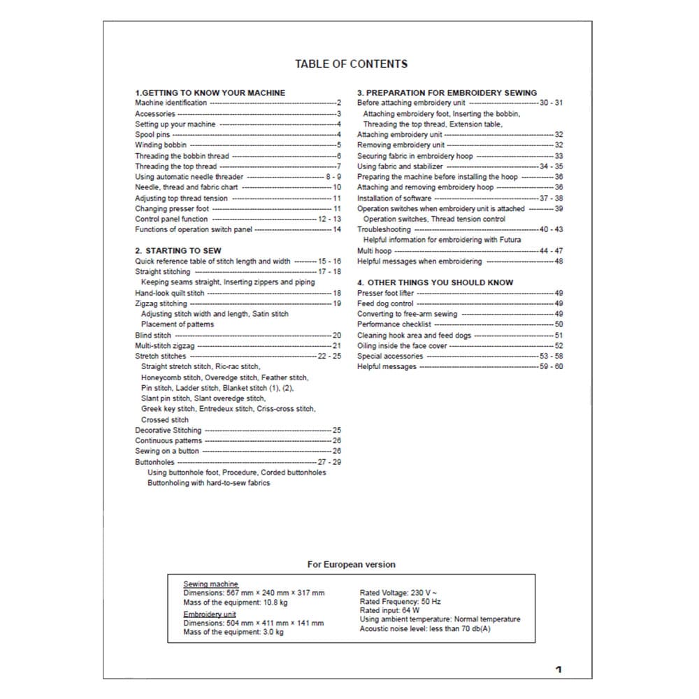 Singer Futura Quartet SEQS-6000 Instruction Manual image # 123495