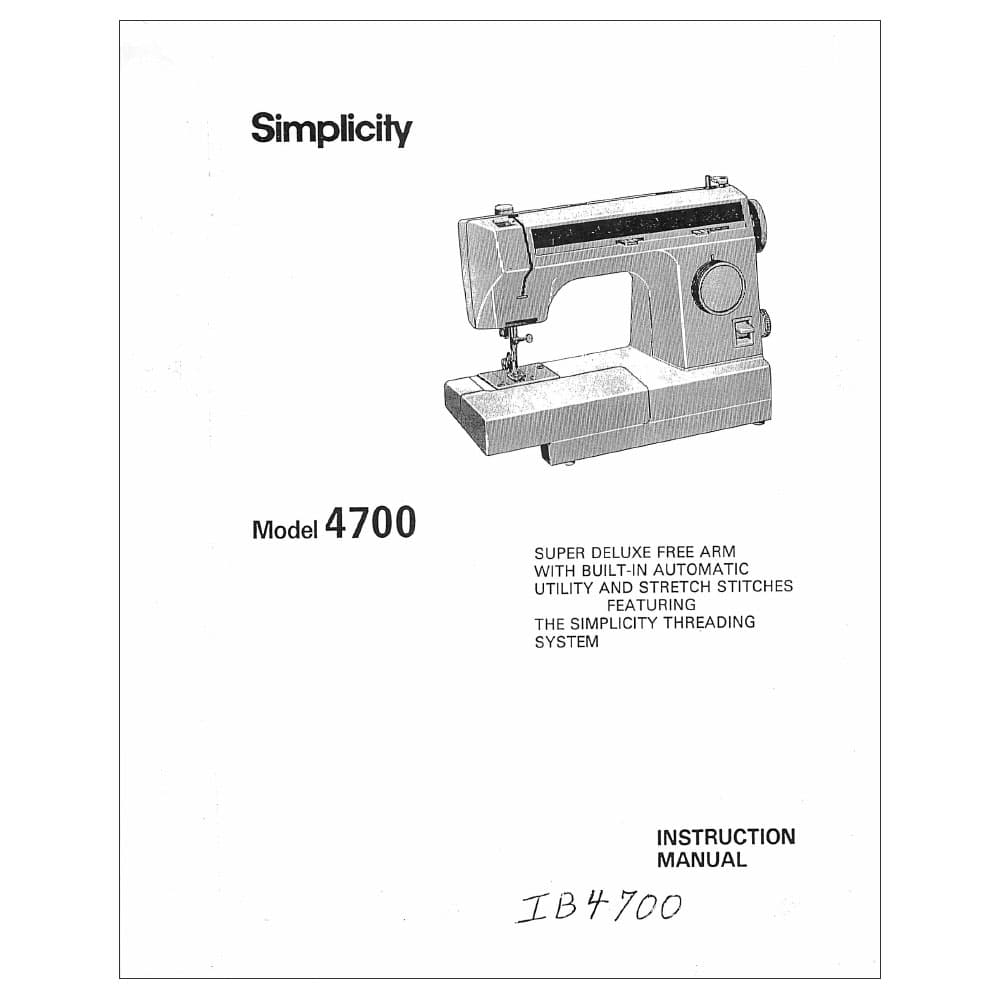 Simplicity SL4700 Instruction Manual image # 116254
