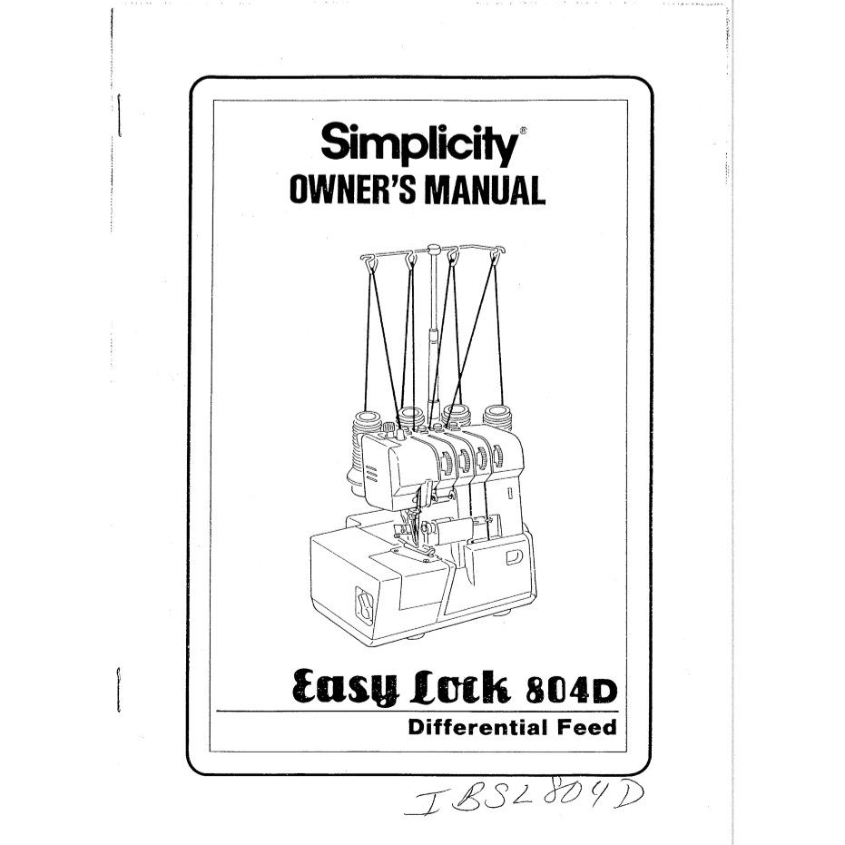 Instruction Manual, Simplicity SL804D image # 32301
