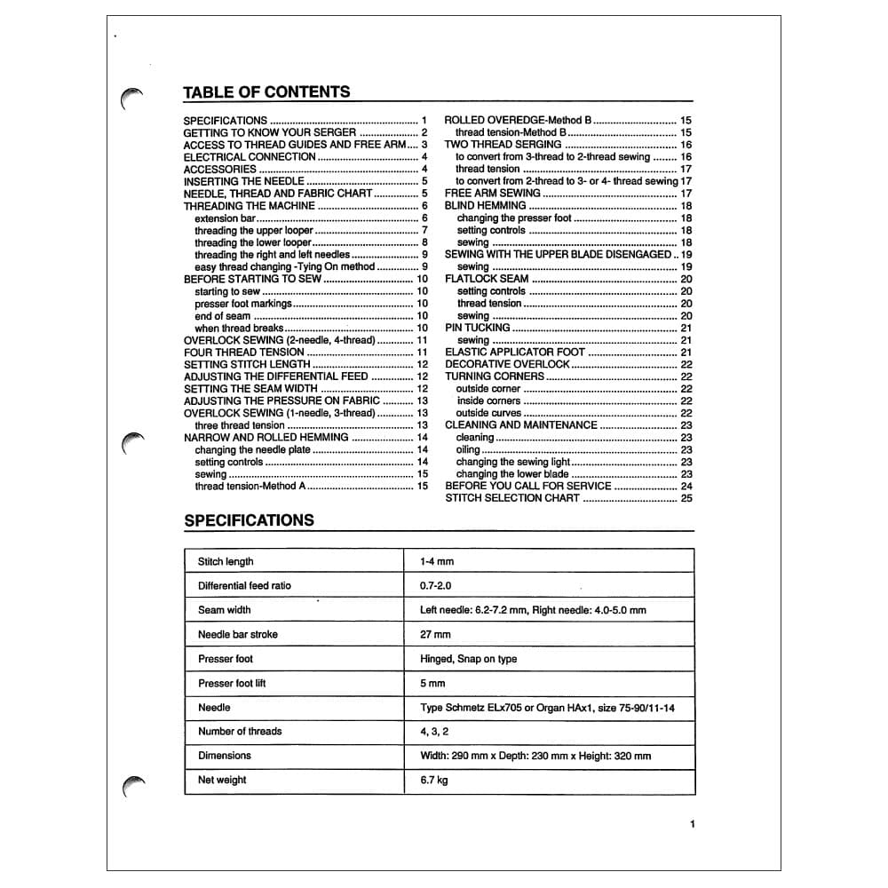Simplicity SL370 Instruction Manual image # 116154