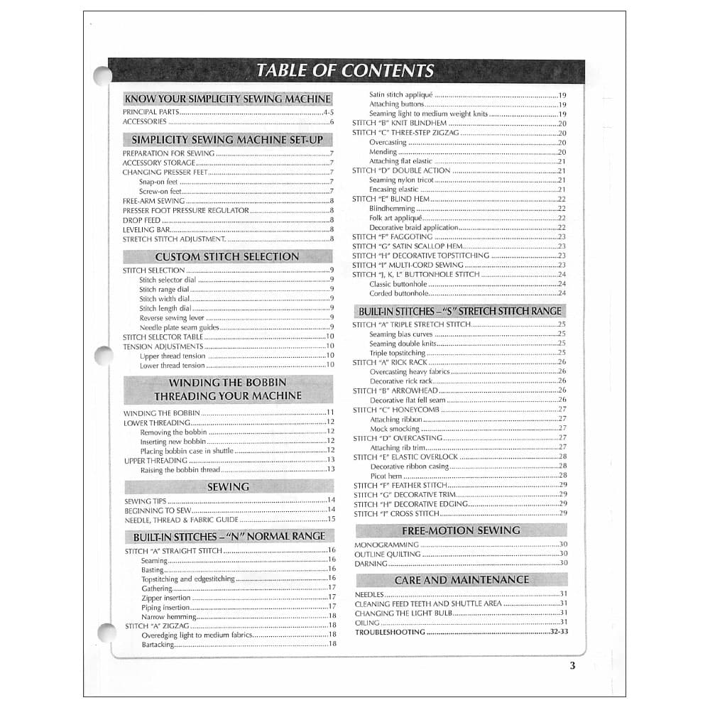 Simplicity SW210 Instruction Manual image # 116217