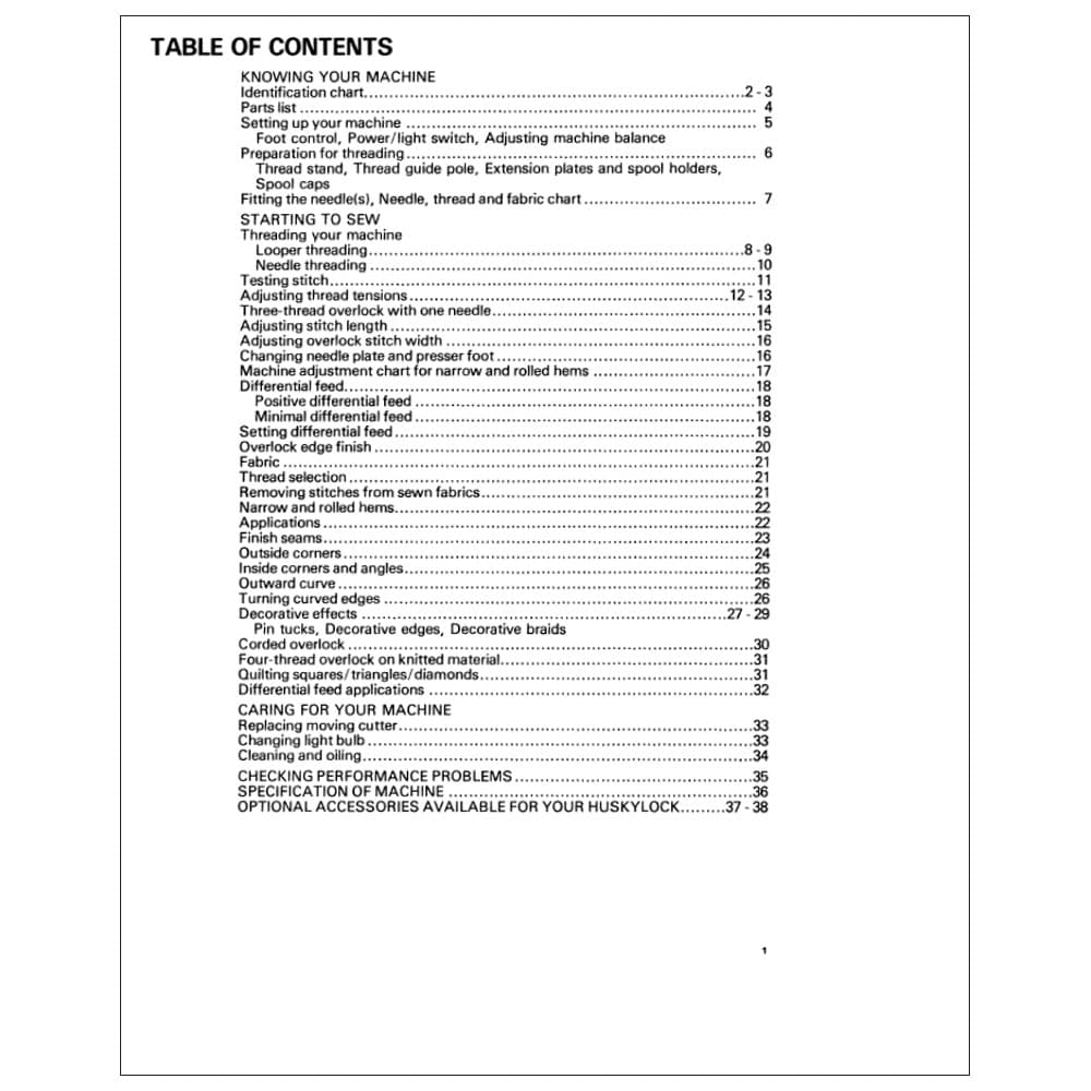 Viking Huskylock 340D Instruction Manual image # 122905