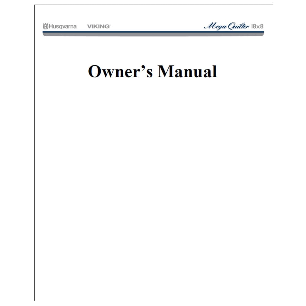 Viking Mega Quilter 18x8 Instruction Manual image # 123242