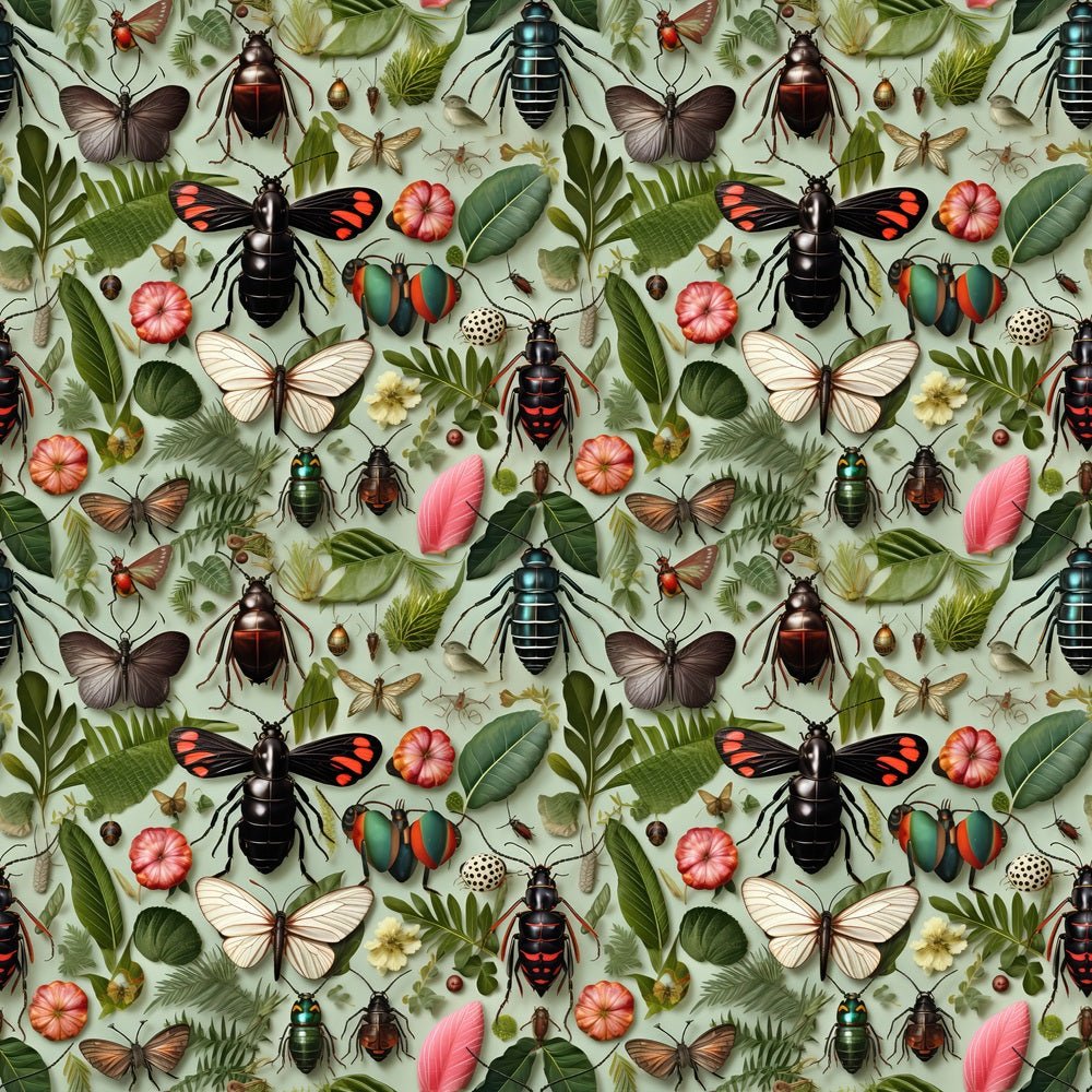 Insects & Leaves Fabric