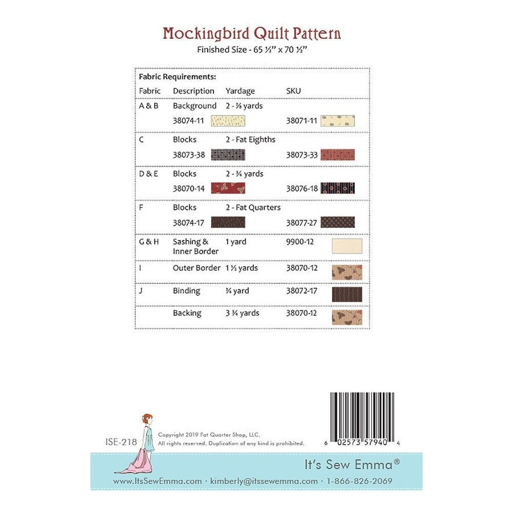 Mockingbird Quilt Pattern