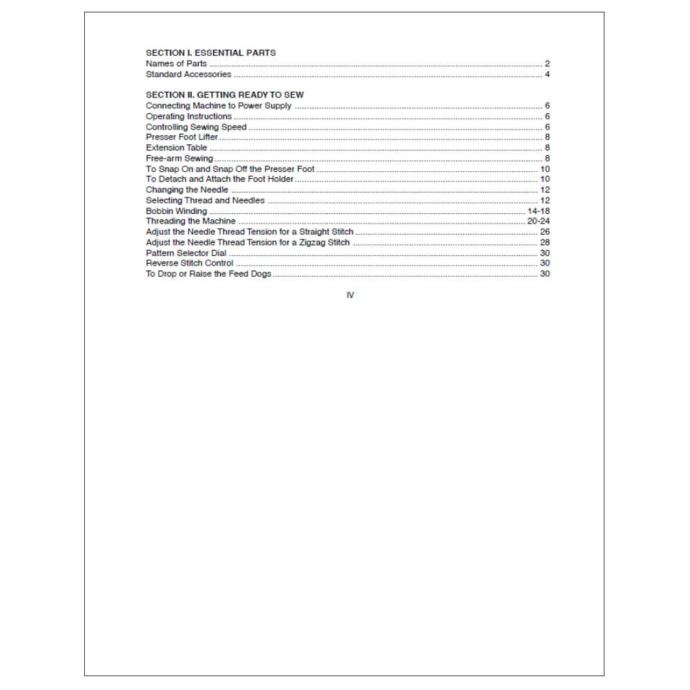 Janome Jem Gold Plus 661 Instruction Manual image # 118921