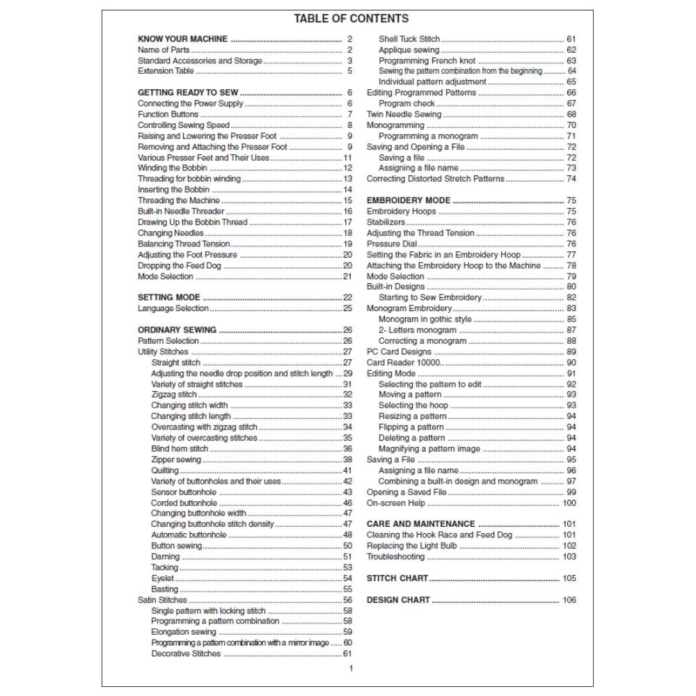 Janome MC9700 Instruction Manual image # 118820