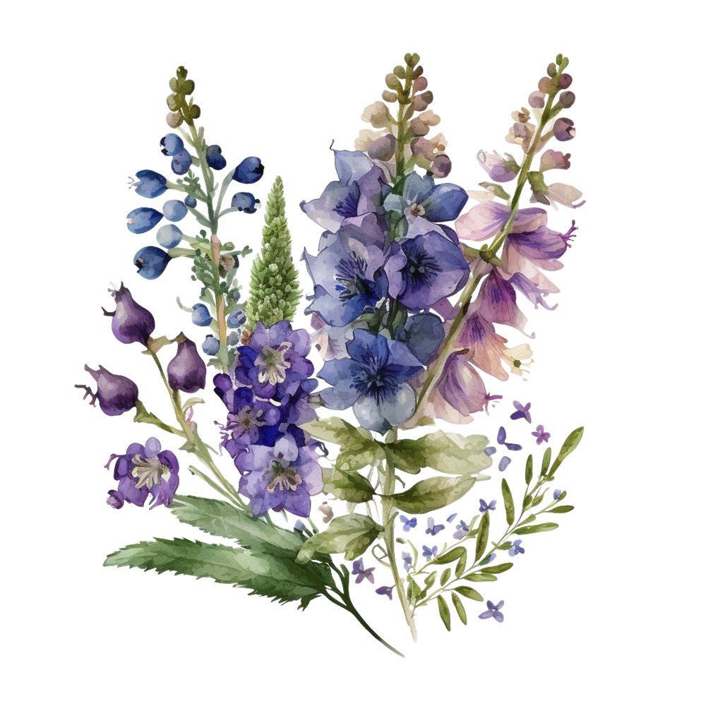 July-Larkspur Fabric Panel