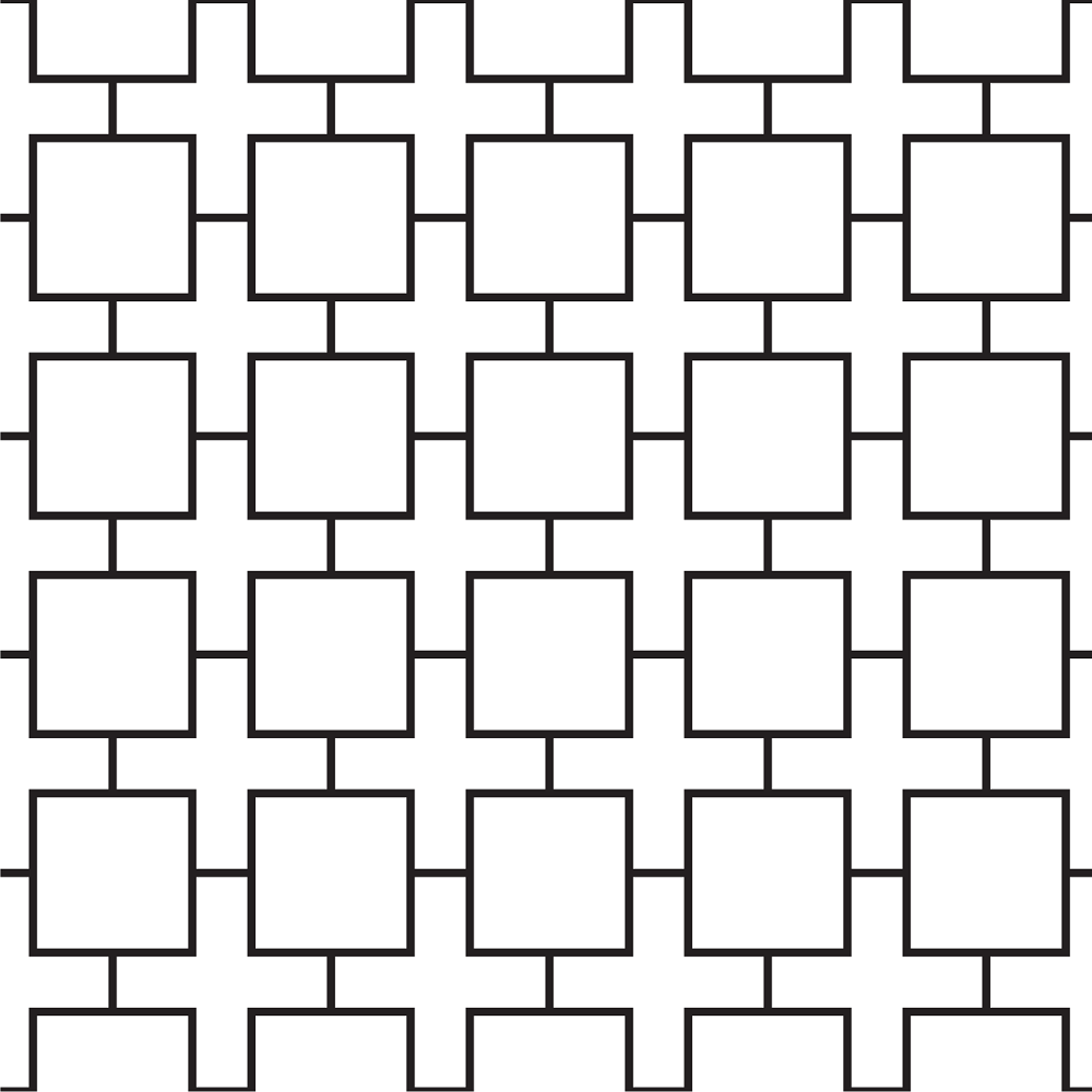 Layered Squares Fabric - Black/White