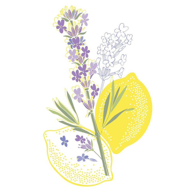 lemon lavender plant Lemon & Lavender Arrangement Fabric Panel