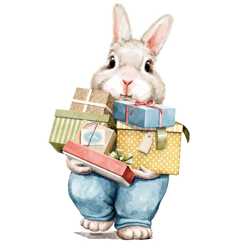 Little Critters It's a Party! Rabbit with Presents Fabric Panel