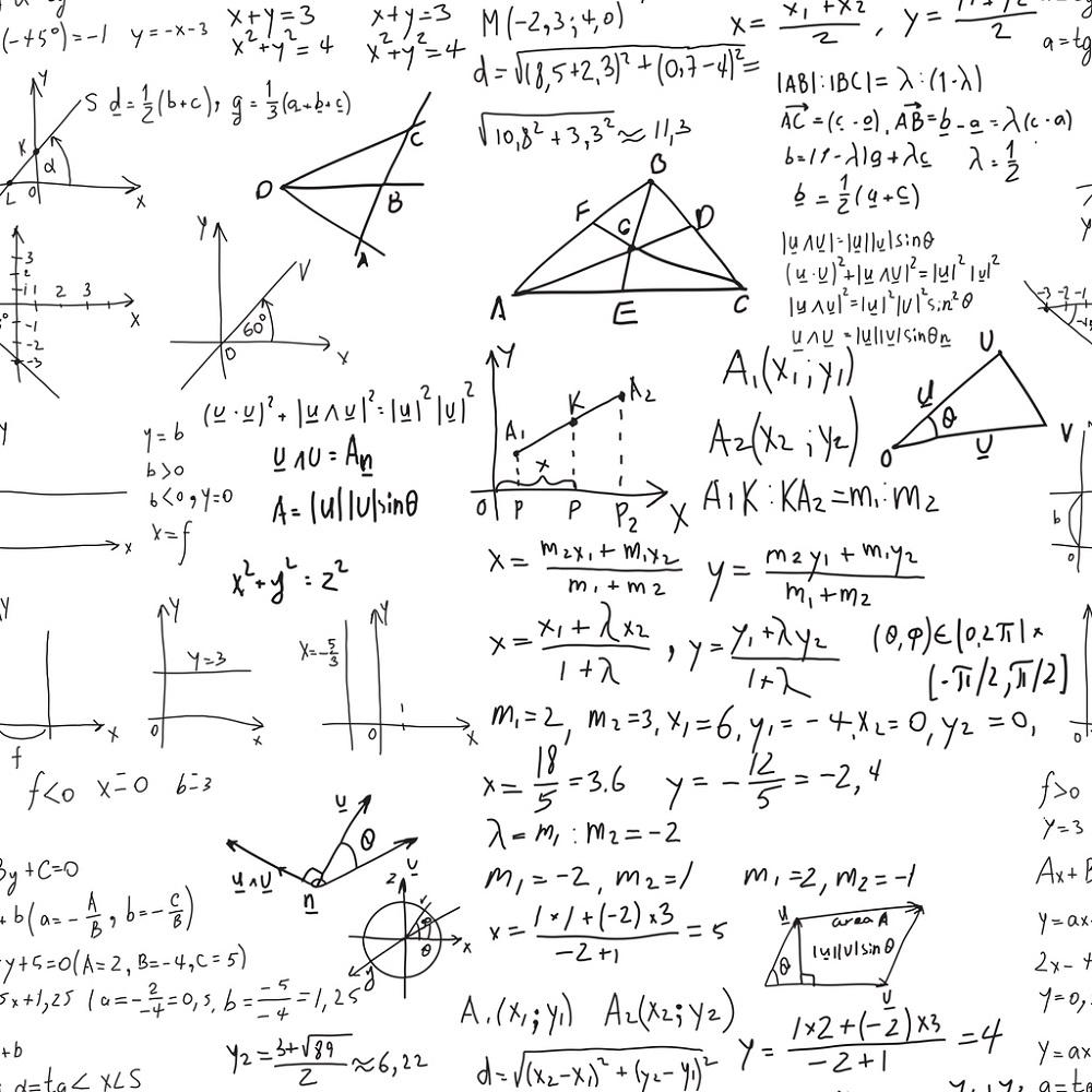 Mathematical Formulas Fabric - White