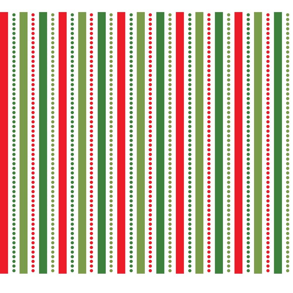 Merry Christmas Border Stripe Dots & Lines Fabric