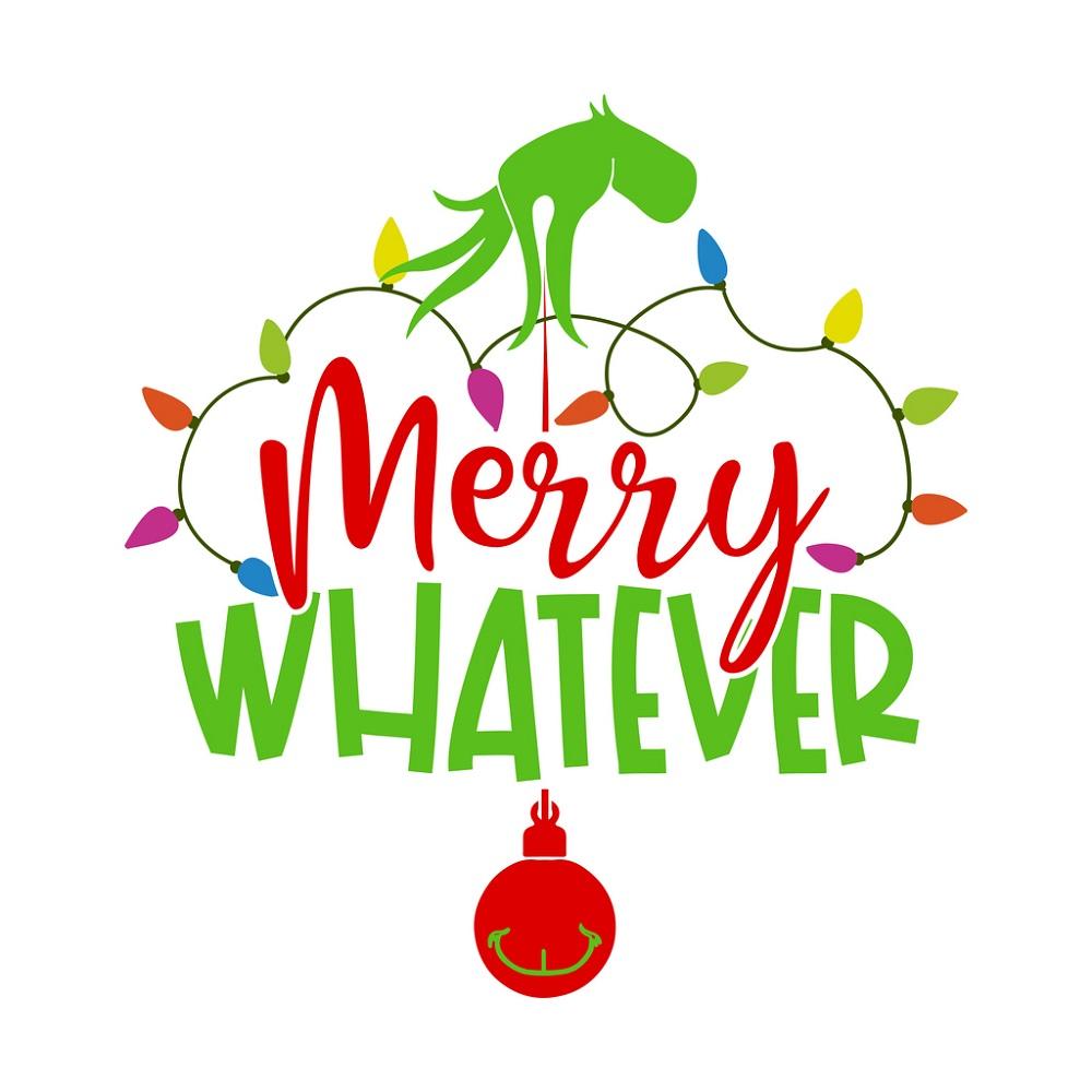 Merry Whatever Grinch Hand Fabric Panel